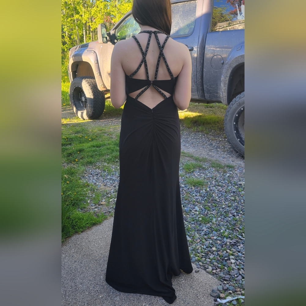 Elegant Black Strappy Dress